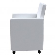 virtuves krēsli, 6 gab., balta mākslīgā āda