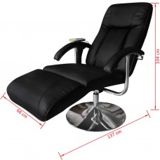 Masāžas krēsls, melna mākslīgā āda