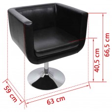 Atpūtas krēsli, 2 gab., melna mākslīgā āda