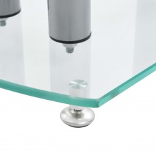 2 galdiņi ar stikla virsmu un alumīnija statīviem