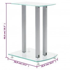 2 galdiņi ar stikla virsmu un alumīnija statīviem