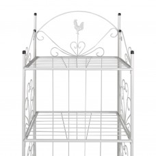 Tērauda plaukts augiem balts 61,5 x 33 x 153 cm