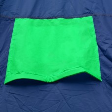 Deviņvietīga telts, zila un zaļa