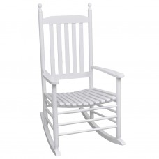 Šūpuļkrēsls ar izliektu sēdekli, balts koks