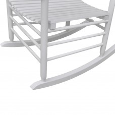 Šūpuļkrēsls ar izliektu sēdekli, balts koks
