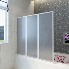 Dušas siena vannai 117 x 120 cm, 3 salokāmi paneļi