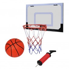 Mazais basketbola groza komplekts ar vairogu, bumbu, pumpi, grozu