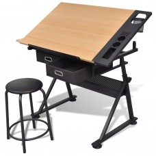 Rasēšanas / zīmēšanas galds ar krēslu un 2 atvilktnēm