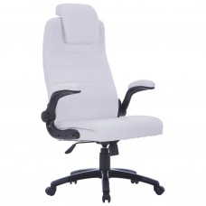 Biroja krēsls, regulējams, balta mākslīgā āda