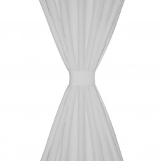 Aizkari ar cilpām, 140x245 cm, 2 gab., balti, smalks satīns