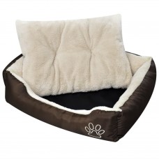 Suņu gulta ar polsterētu spilvenu, silta, l izmērs