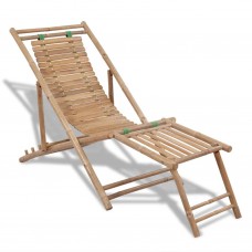 Pludmales krēsls ar kāju balstu, bambuss