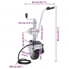 Motorizēts piekabes pārvietošanas ritenis, alumīnijs, 12 v, 350 w