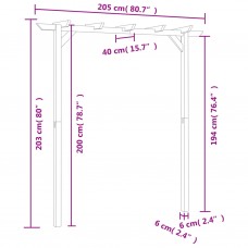 Dārza pergola, 205x40x203 cm, koks