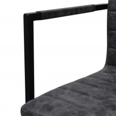 Konsoles virtuves krēsli, 2 gab., melna mākslīgā āda