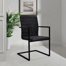 Konsoles virtuves krēsli, 2 gab., melna mākslīgā āda