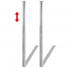 Saliekamas galda kājas, 2.gab, hromētas, 710 mm-1100 mm
