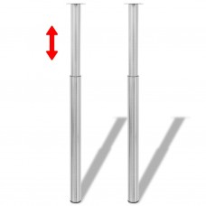 2 saliekamas galda kājas ar matētu niķeli, 710 mm-1100 mm