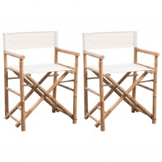 Režisora krēsli, 2 gab., saliekami, bambuss un audekls