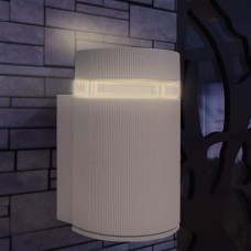 Āra puscilindriska sienas lampa, pelēka, alumīnijs