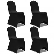 Krēslu pārvalki, 4 gab., elastīgi, melni