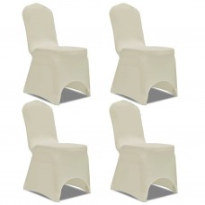 Krēslu pārvalki, 4 gab., elastīgi, krēmkrāsas