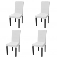 Krēslu pārvalki, 4 gab., elastīgi, balti