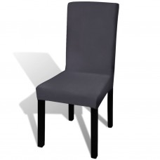 Krēslu pārvalki, 4 gab., gludi, elastīgi, antracīta krāsā