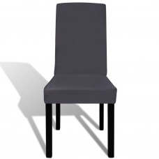 Krēslu pārvalki, 4 gab., gludi, elastīgi, antracīta krāsā