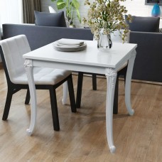 Spīdīgs virtuves galds, 80x80x76 cm, spīdīgi balts