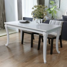 Virtuves galds, 116x66x76 cm, spīdīgi balts