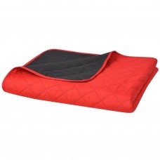 Divpusējs gultas pārklājs, 170x210 cm, sarkans ar melnu
