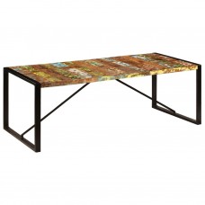 Virtuves galds, 220x100x75 cm, pārstrādāts masīvkoks