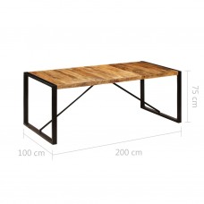 Virtuves galds, 200x100x75 cm, mango masīvkoks