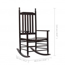 Šūpuļkrēsls ar izliektu sēdekli, brūns, papeles koks