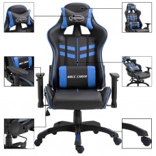 Datorspēļu krēsls, zila mākslīgā āda