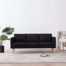 Trīsvietīgs dīvāns, melns audums