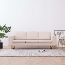 Trīsvietīgs dīvāns, krēmkrāsas audums