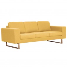 Trisvietīgs dīvāns, dzeltens audums