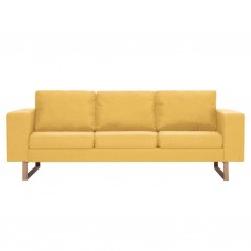 Trisvietīgs dīvāns, dzeltens audums