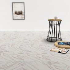 Grīdas flīzes, pašlīmējošas, 5,11 m², pvc, balta marmora krāsa