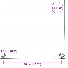 Brezenta pārklājs, 650 g/m², 1,5x10 m, pelēks