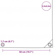 Brezenta pārklājs, 650 g/m², 2,5x3,5 m, pelēks