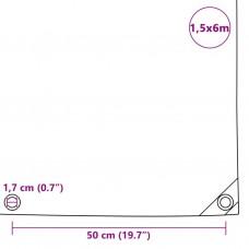 Brezenta pārklājs, 650 g/m², 1,5x6 m, zaļš