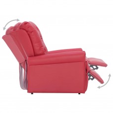 Masāžas krēsls, atgāžams, sarkana mākslīgā āda