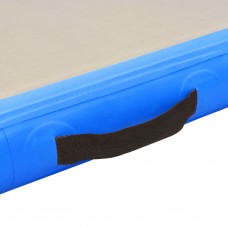 Piepūšams vingrošanas paklājs ar pumpi, 400x100x10 cm, zils pvc