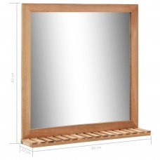Vannasistabas spogulis, 60x12x62 cm, valriekstu masīvkoks
