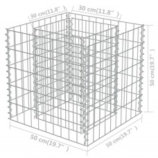 Gabions, augstā puķu kaste, cinkots tērauds, 50x50x50 cm