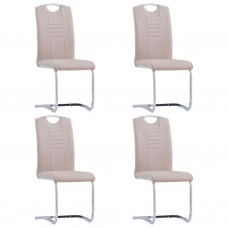 Konsoles virtuves krēsli, 4 gab., kapučīno krāsas mākslīgā āda