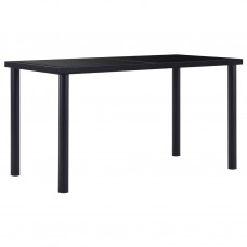 Virtuves galds, melns, 140x70x75 cm, rūdīts stikls